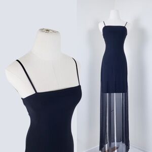 90's mini maxi dress goth panels panelled sheer mesh square neckline